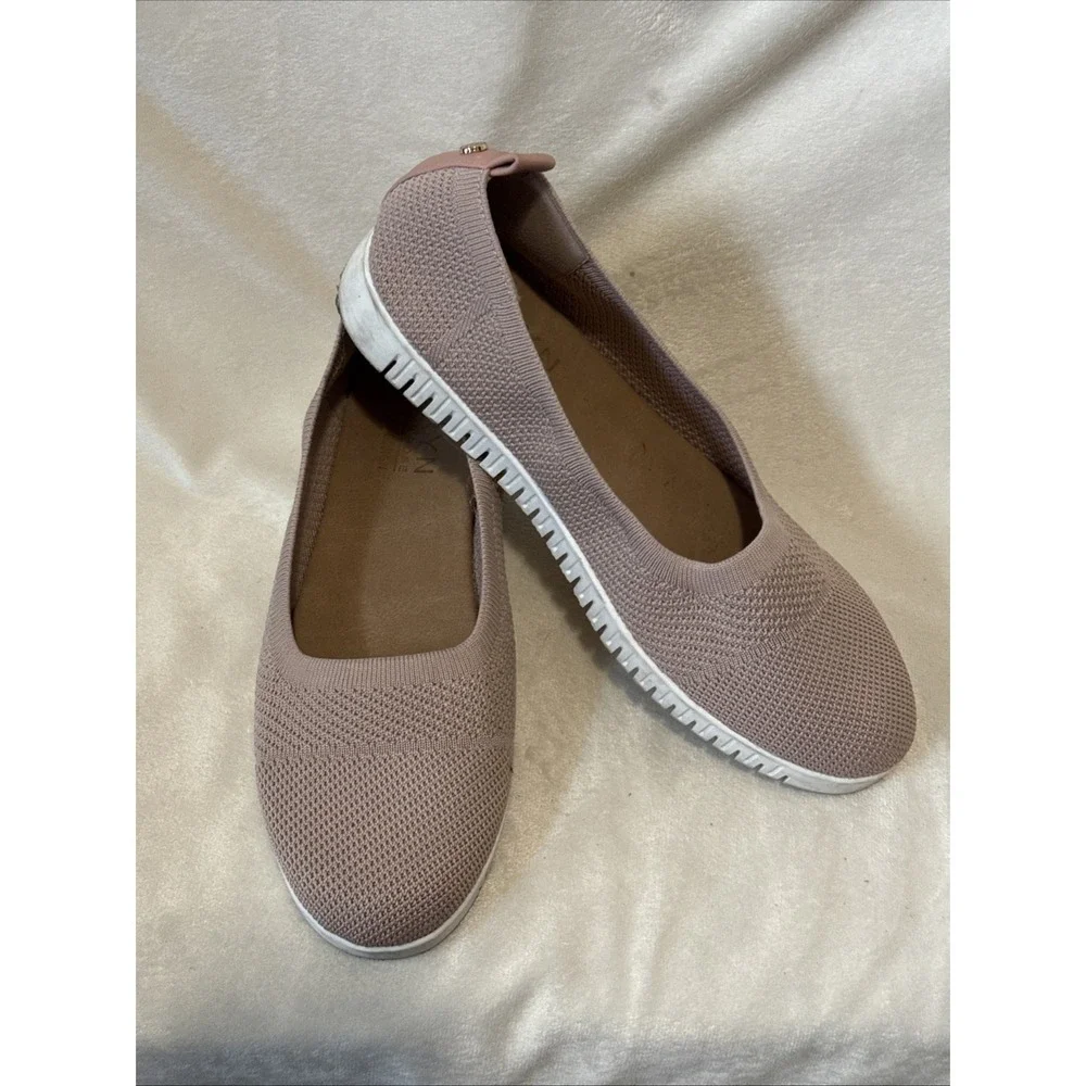 Taryn Rose blush-colored knit Comfort ballet flats 9 Kazzy